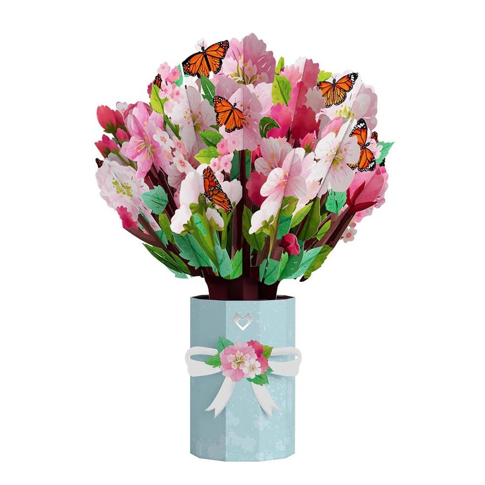 Paper Butterfly & Cherry Blossom Bouquet Pop-Up Card