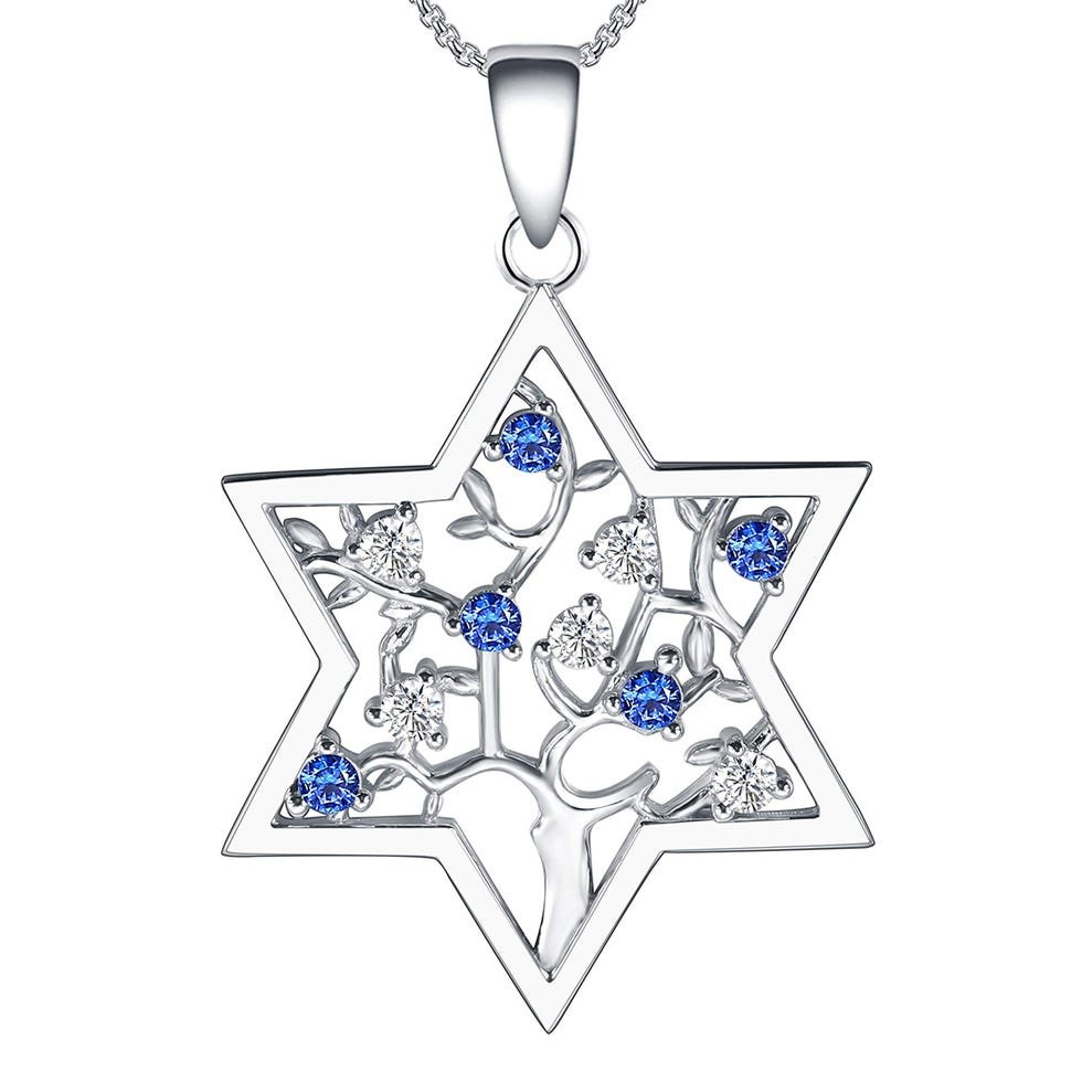 Star Of David Tree Life Sterling Silver
