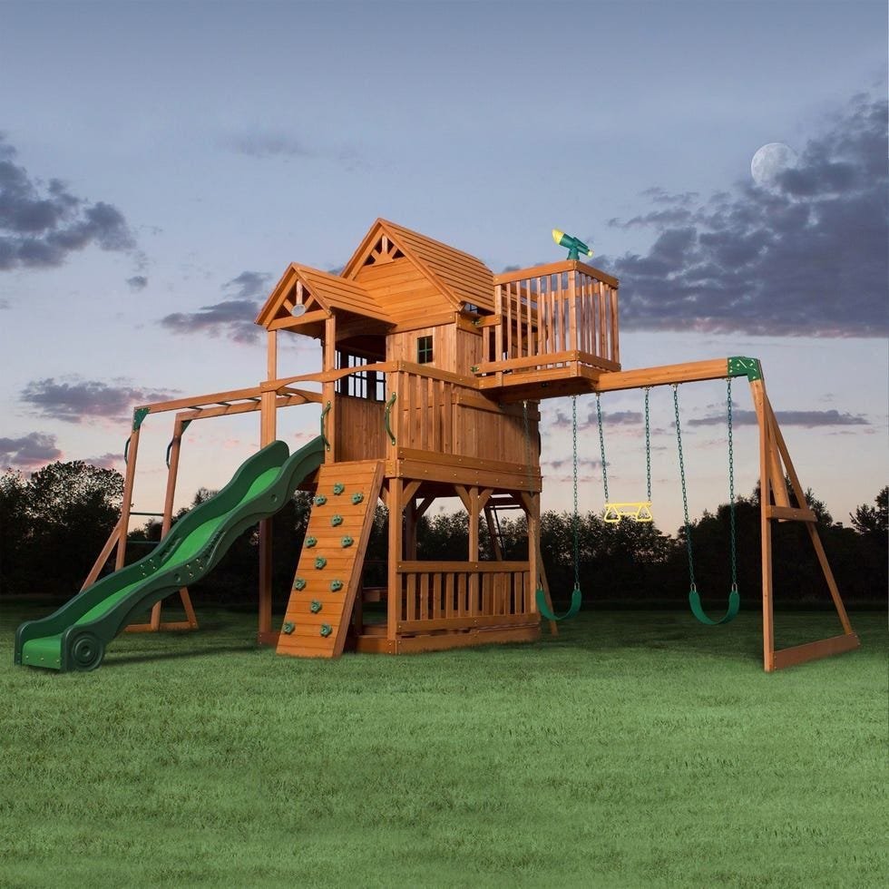 Skyfort II Residential Wood Playset with Slide