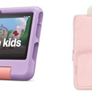 Amazon Fire 7 Kids Tablet Sleeve Bundle — Bundle includes Amazon Fire 7 Kids tablet, 16GB, Purple & Pink Carrying Case