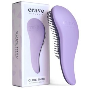 Crave Naturals Glide Thru Hair Brush - Detangler Brush for Curly, Straight, Wet or Dry Hair - Gentle Detangling Brushes for Adults, Kids, Toddlers - Hair Accessories for Women,...