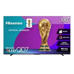 Hisense 100" Class QD7 Series Mini-LED 4K UHD Smart Fire TV (100QD7QF, 2025 Model) - QLED, 144hz, HDR10+, Dolby Vision, Dolby Atmos, Game Mode Pro, ALLM, Alexa Built in with...